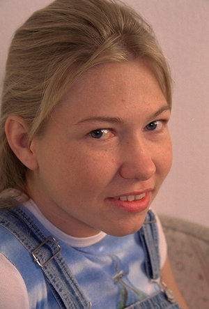 18 year old Alexis Crystal on knees for submissive cock serving action